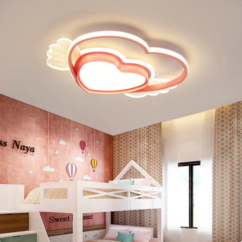 romantic heart-shaped ceiling light for little girl - vue 6 sur 11