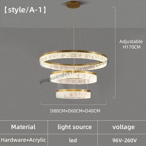 Modern circular ring chandelier for interior decoration
