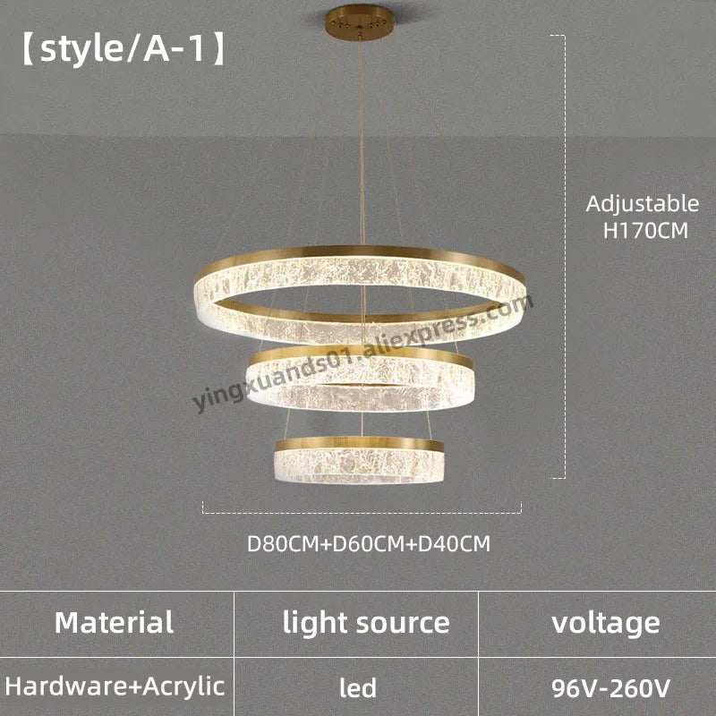 Modern circular ring chandelier for interior decoration