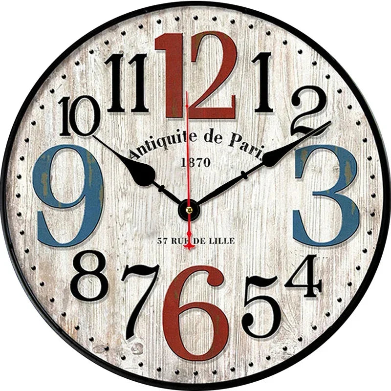 retro silent wall clock for modern home decor - vue 19 sur 19