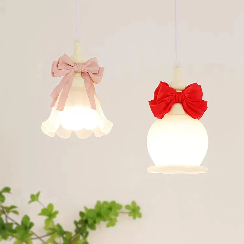 romantic and modern children's room knot glass pendant light