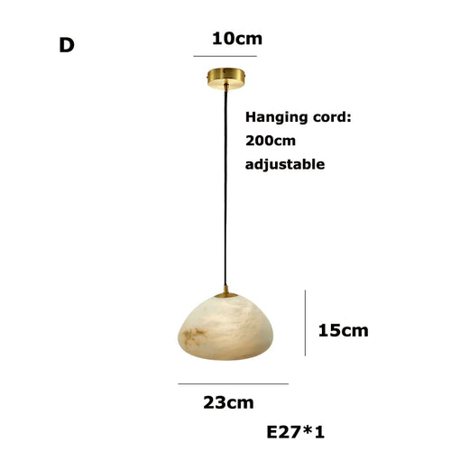 Dimmable geometric marble LED pendant chandelier - vue 10 sur 12