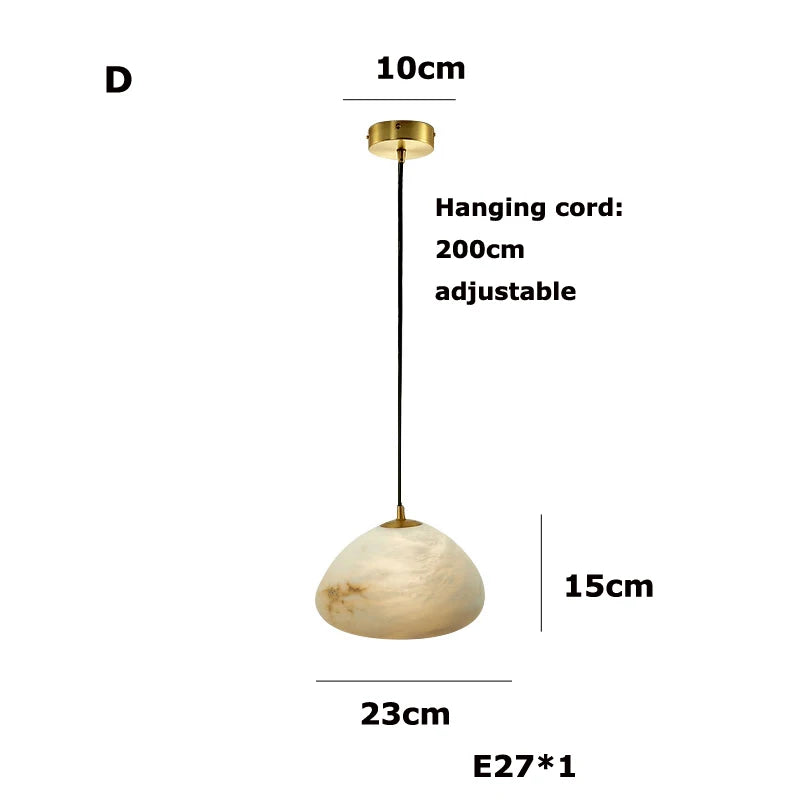 Dimmable geometric marble LED pendant chandelier - vue 9 sur 12
