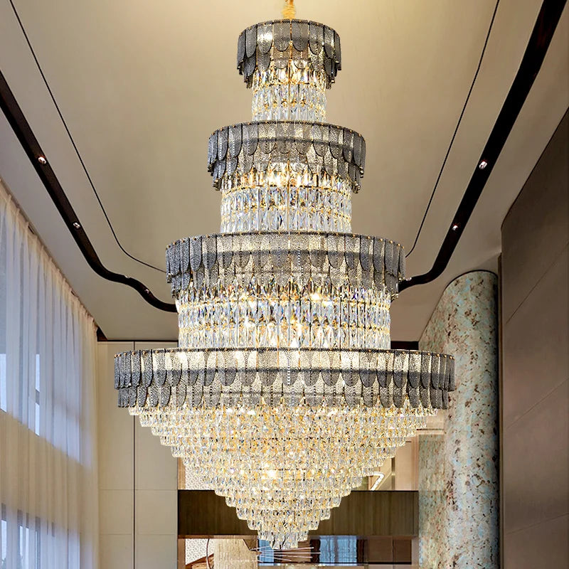 Luxury crystal chandelier contemporary design for living room and hotel