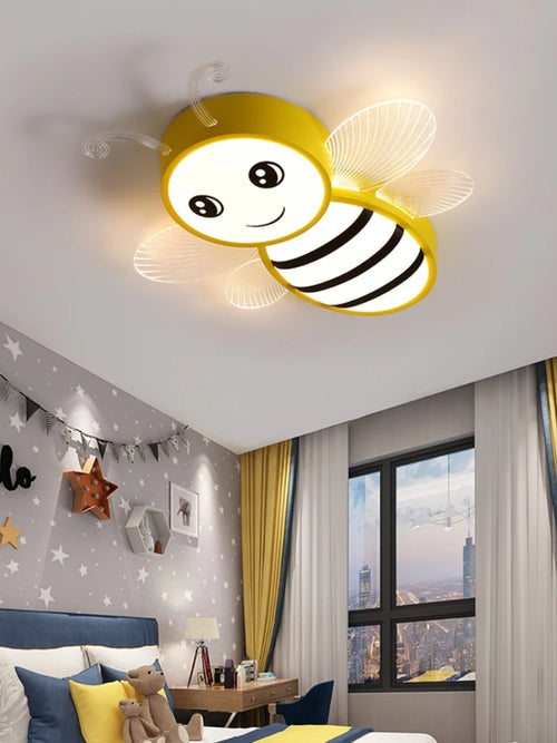 Modern children's LED ceiling light little bee nursery decoration - vue 7 sur 9