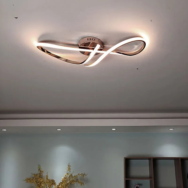 Modern gold chrome LED ceiling light for indoor use
