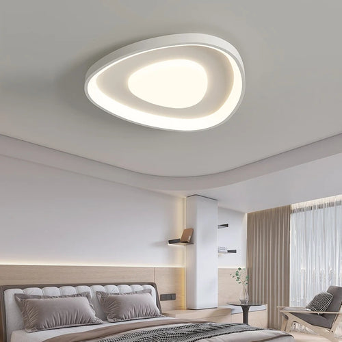 Modern minimalist LED chandelier with blue light eye protection - vue 5 sur 12
