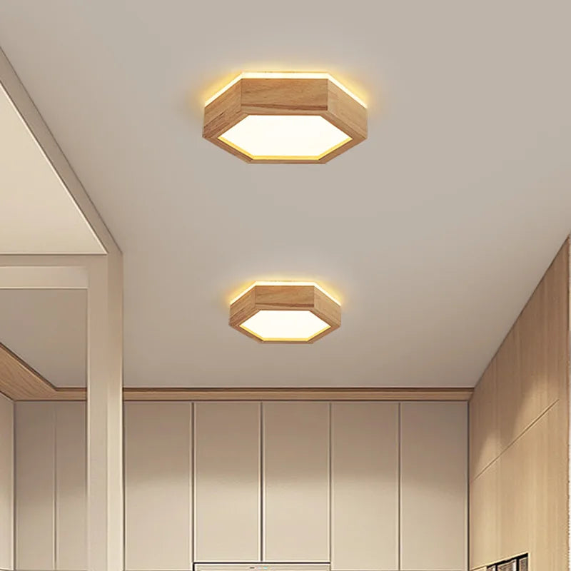 plafonnier led en bois pour décoration intérieure moderne - vue 6 sur 12