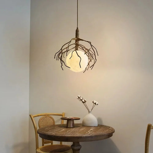 Retro decorative LED tree branch pendant chandelier - vue 2 sur 12