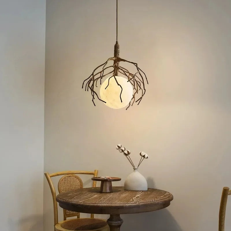 Retro decorative LED tree branch pendant chandelier