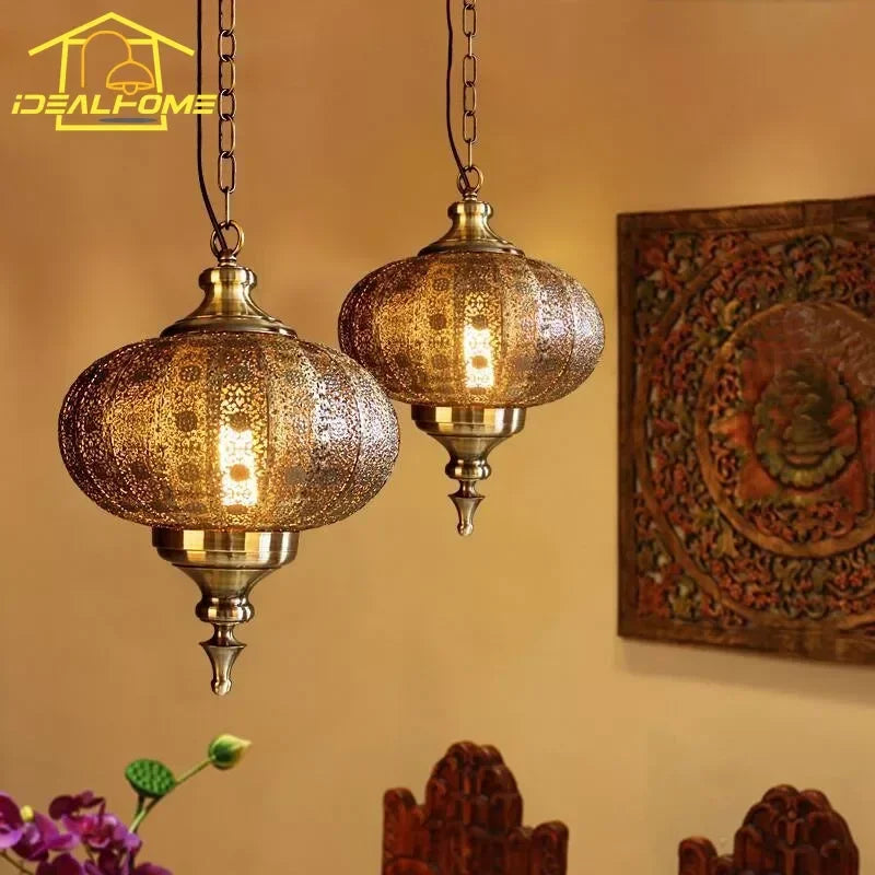 Vintage exotic birdcage pendant light