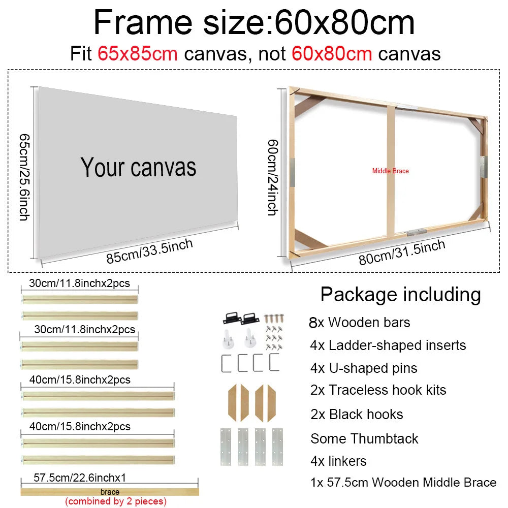 Wooden wall frame for canvases and decorative paintings - vue 18 sur 30