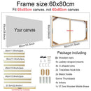 Wooden wall frame for canvases and decorative paintings