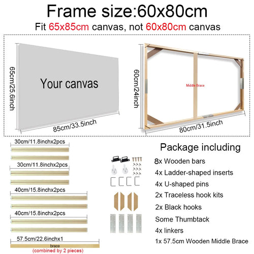 Wooden wall frame for canvases and decorative paintings - vue 19 sur 30