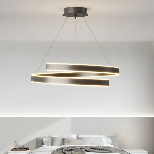 Modern LED spiral chandelier for interior decoration - vue 4 sur 24
