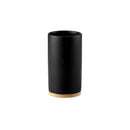 Nordic style ceramic toothbrush holder with wooden base