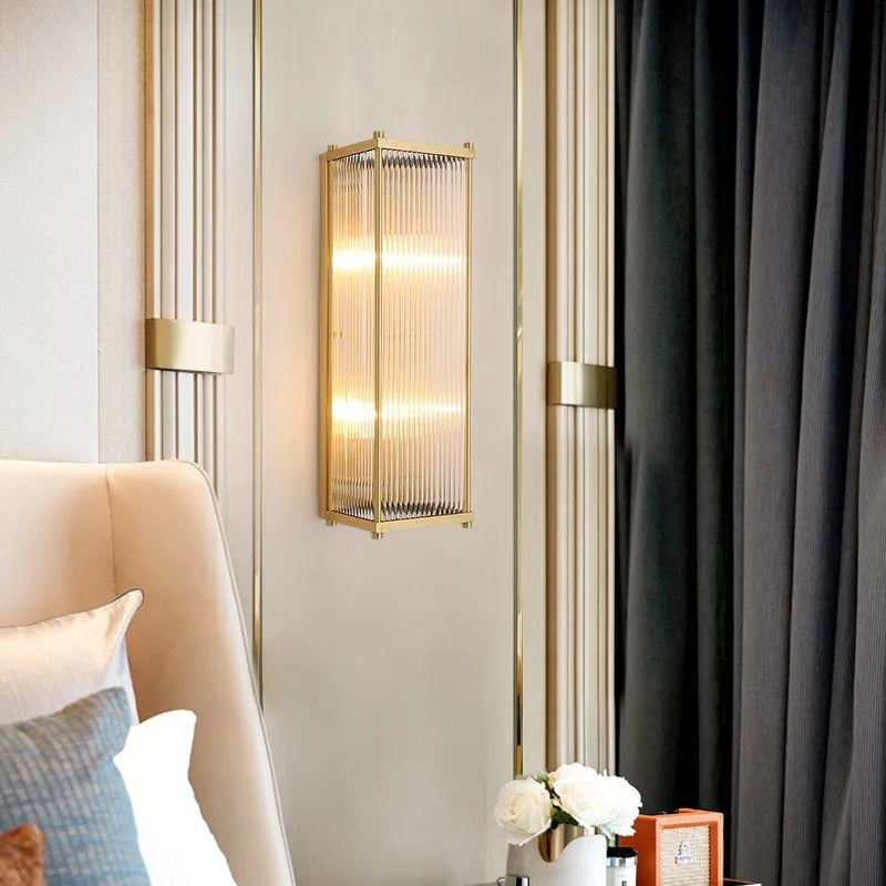 Modern decorative gold and silver crystal LED wall light