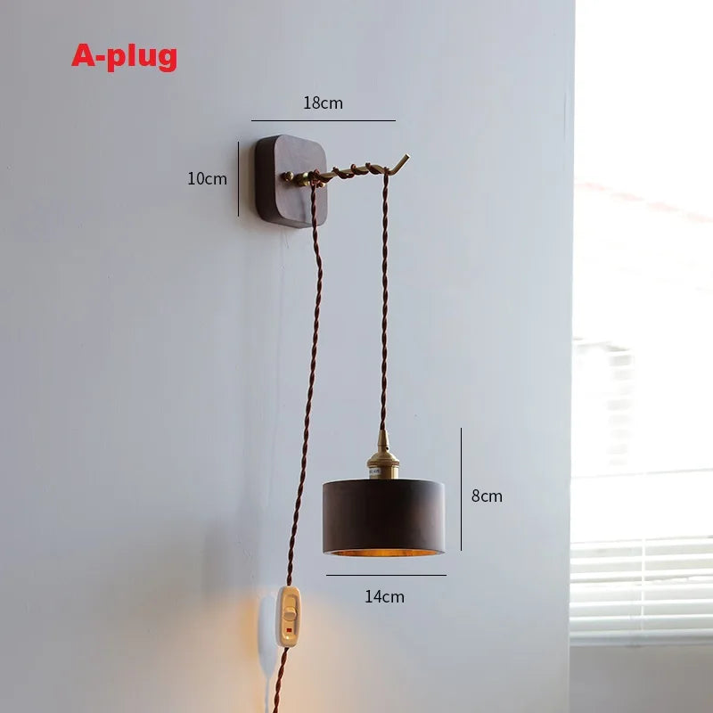 Modern nordic style wooden LED pendant light for loft, bar or restaurant