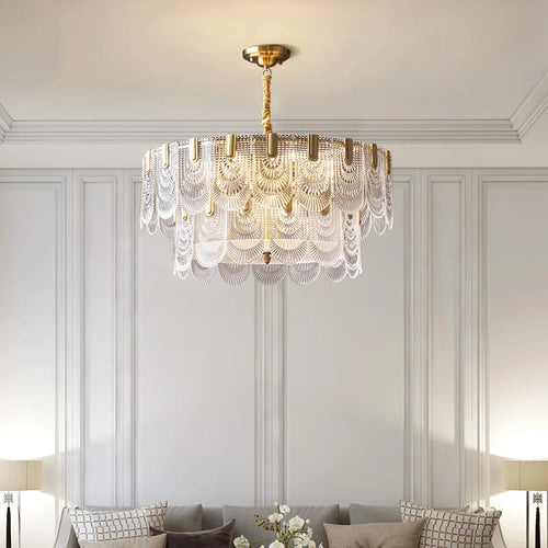 Retro crystal glass chandelier for elegant interior decor - vue 2 sur 10