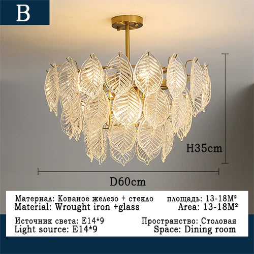 Modern glass chandelier for elegant and refined interior decor