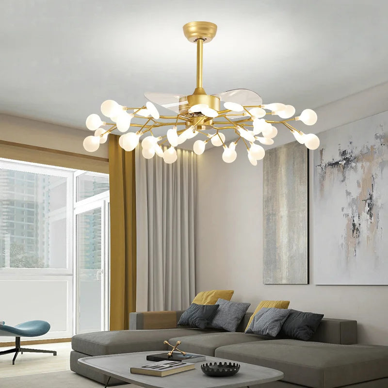 Modern creative ceiling fan pendant with LED light