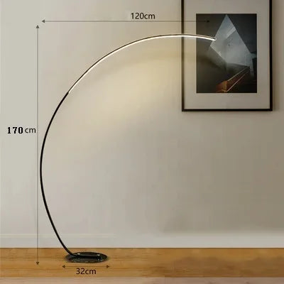 Nordic LED corner arc RGB floor lamp with remote and app control, black or white