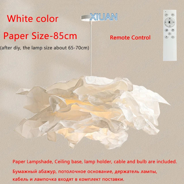 Minimalist paper LED chandelier for DIY indoor lighting - vue 11 sur 12