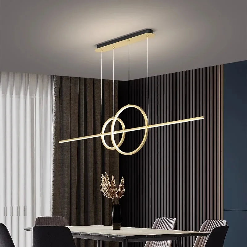Modern minimalist LED chandelier for home decor - vue 4 sur 6
