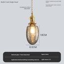 Vintage pendant light with switch and crystal glass shade