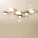 Nordic wooden LED ceiling light macaroon 3-8 heads decorative lighting