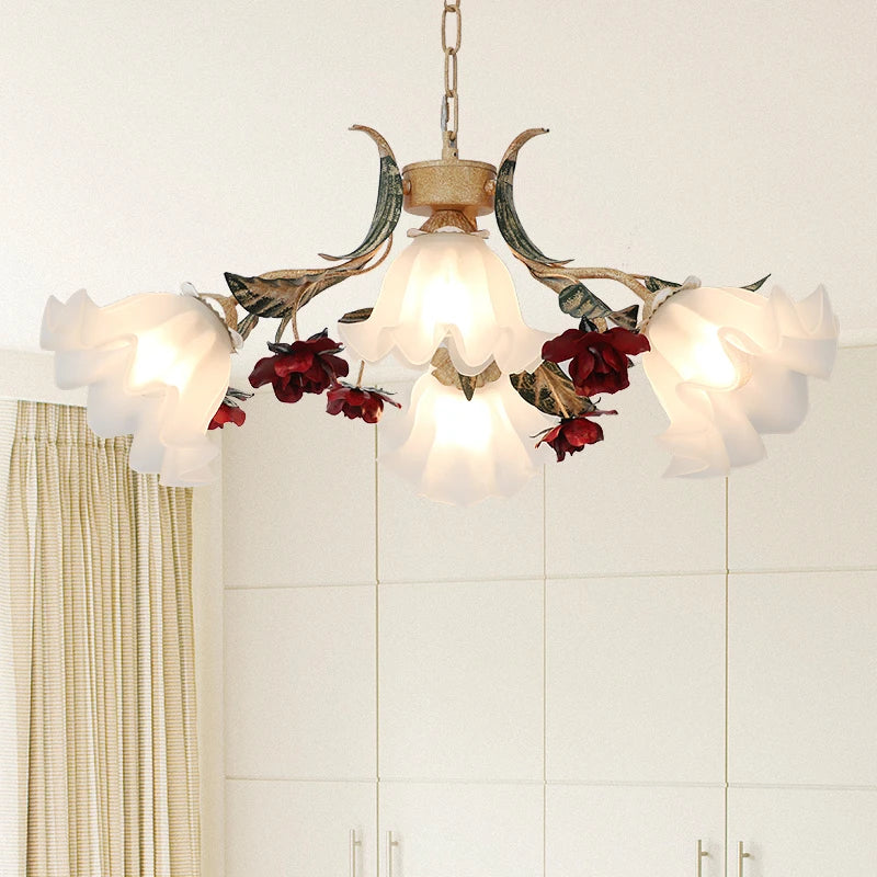 Creative retro chandelier for vintage restaurants and romantic living rooms - vue 3 sur 9