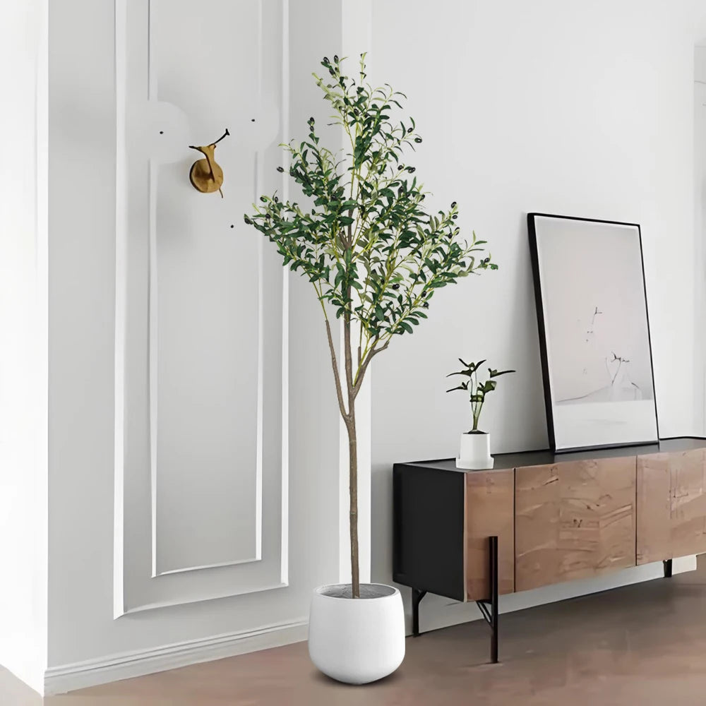 Potted artificial olive trees for indoor and outdoor decoration - vue 3 sur 7