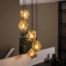 Nordic glass pendant light with creative retro ice lava design