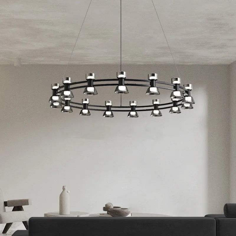 Round glass and copper ceiling light