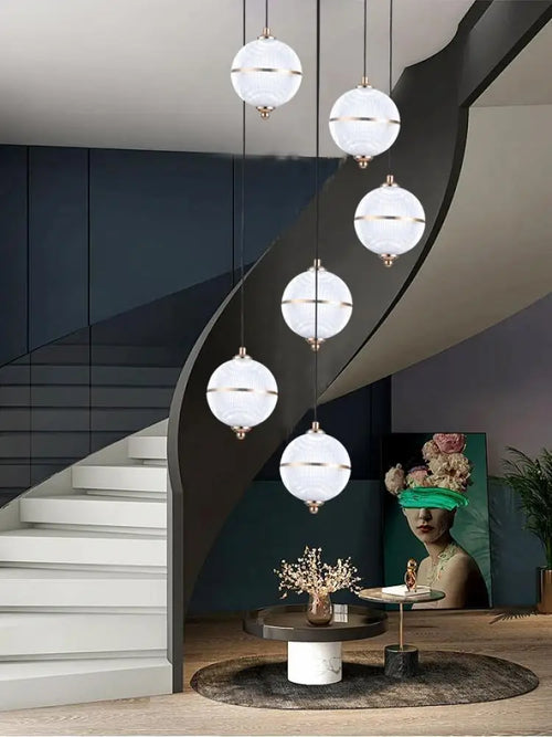 Modern acrylic ball pendant light for restaurant and bar - vue 5 sur 16