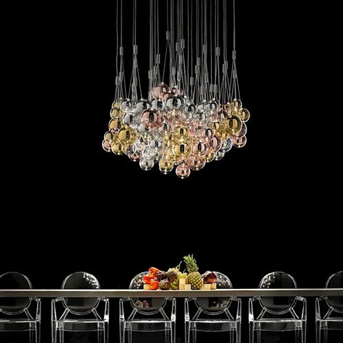 Nordic glass LED chandelier for interior decoration - vue 3 sur 12