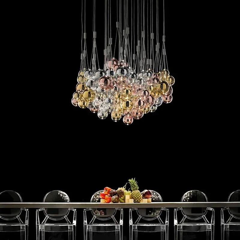Nordic glass LED chandelier for interior decoration - vue 3 sur 12