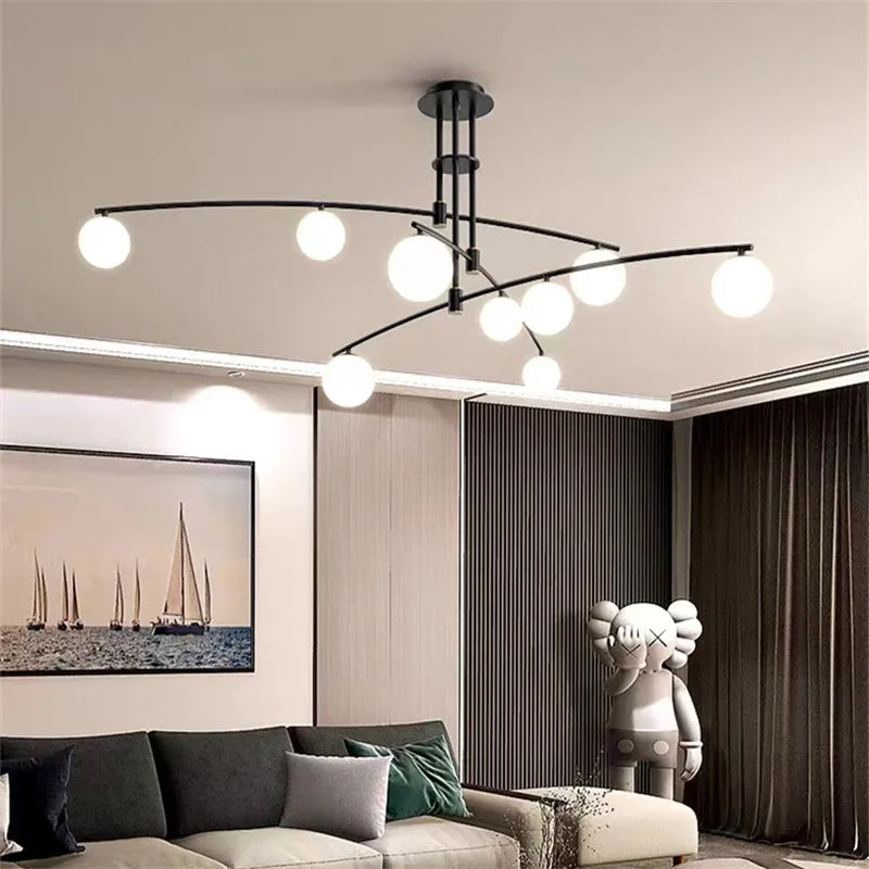 Minimalist glass chandelier in Nordic style for interior decoration