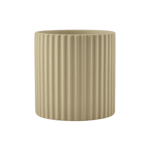 ceramic flower pot vertical lines for indoor plants - vue 16 sur 23