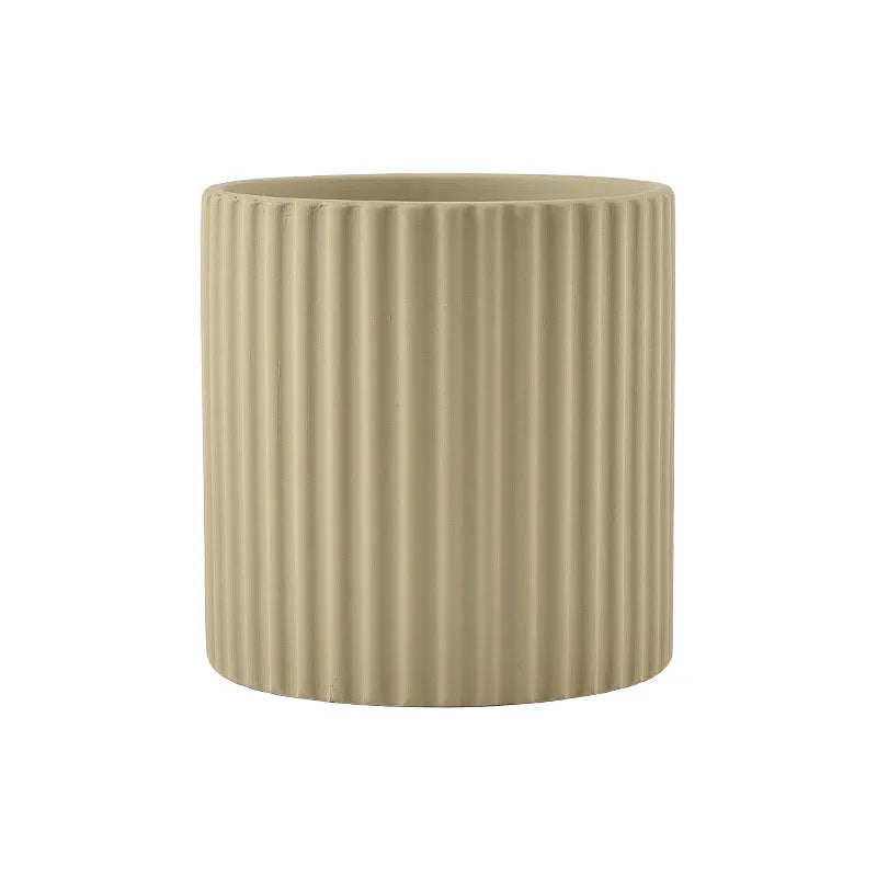 ceramic flower pot vertical lines for indoor plants - vue 15 sur 23