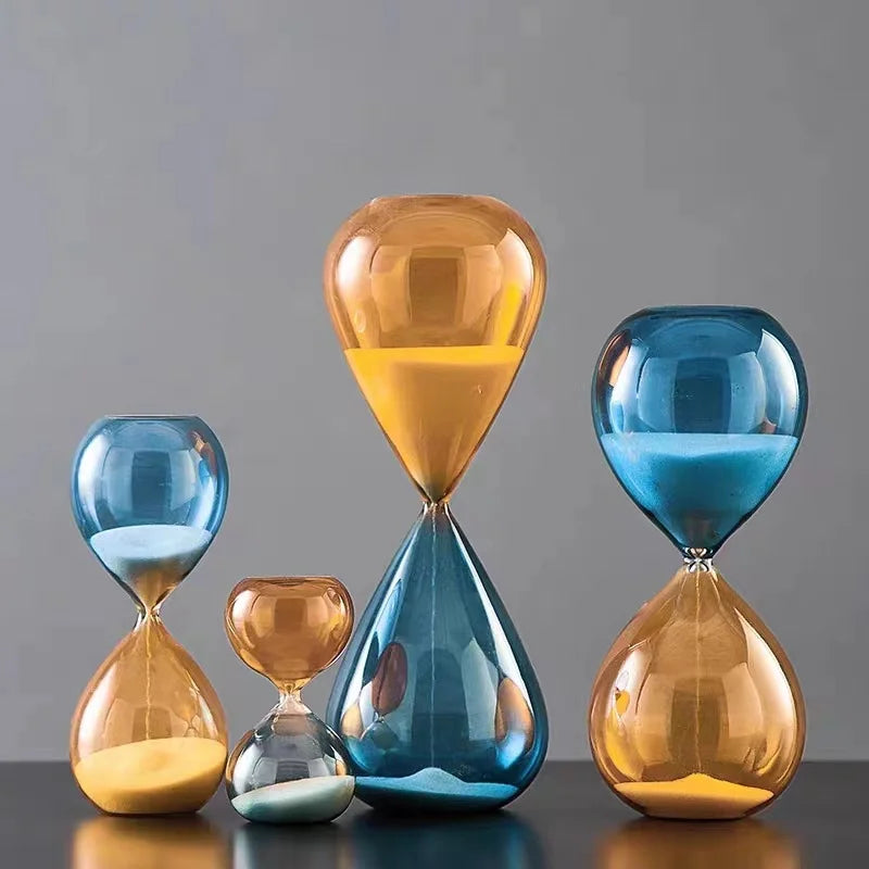 creative glass hourglass decoration for elegant interior