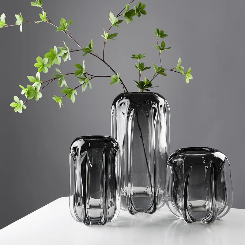 thick glass vase for terrarium and floral decoration