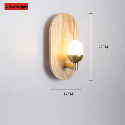 Nordic wooden wall light for modern interior decoration - vue 11 sur 10