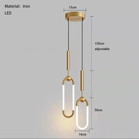 Modern ellipse height adjustable LED pendant light