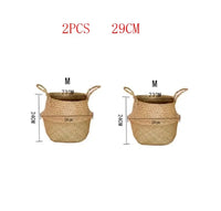 hanging wicker basket for flowers or storage