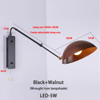 Nordic retro long arm wall light with modern LED design