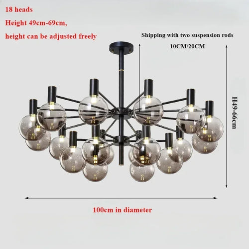 Nordic minimalist glass pendant light for modern decor - vue 9 sur 14