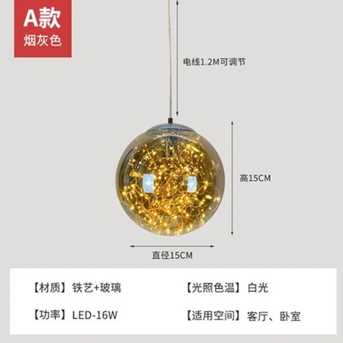 Nordic glass star chandelier for modern decor - vue 8 sur 24