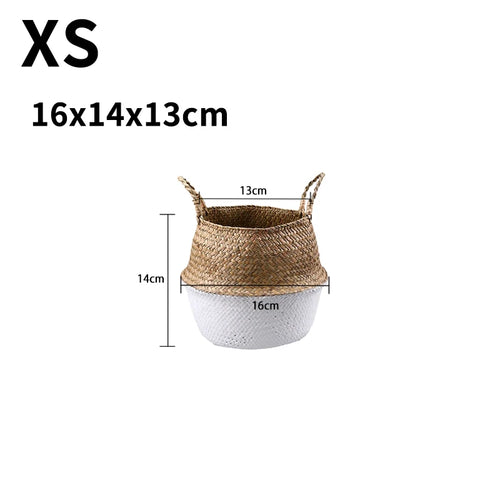 wicker hanging basket for storage and decoration - vue 13 sur 13