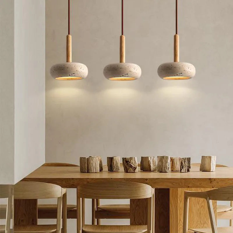 Nordic natural marble stone chandelier with adjustable wire - vue 4 sur 11
